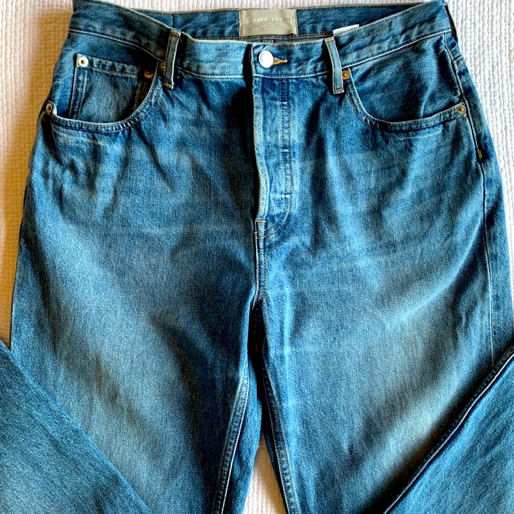 Everlane Denim Organic Cotton Button Fly High Waist Jean